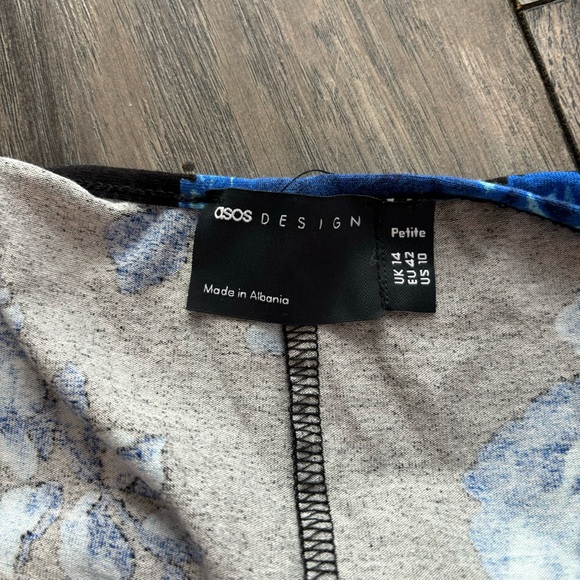 ASOS DESIGN Petite button through mandarin collar mini dress - Picture 10 of 11